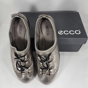 Ecco Metallic Toggle Bluma Drawstring Sneakers Flats Slip On Speedlace